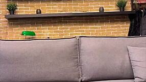 Pov deep penetration contrasts tight pussy in holiday kitchen fucking