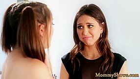 Wow! Petite stepdaughter fingers classy stepmom in wild scene. It’s intense!