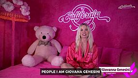 Blonde Brazilian Gi Genesini in USA California subtly masturbates with big tits and ass massage