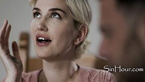Skye Blue’s big natural tits and small waist are tempting as she eats out her future sister-in-law