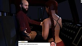 Redhead gets a good fuck on the top in an erotic game at midnight