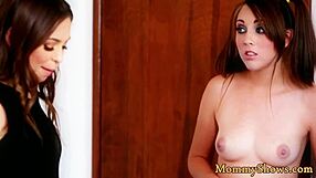 Wow! Petite stepdaughter fingers classy stepmom in wild scene. It’s intense!