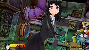 Yukari Katsubari in stockings undresses during bossfight