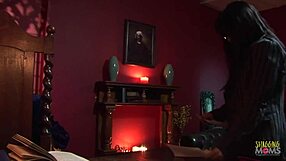 Teacher in fishnet stockings gets her tight pussy penetrated after face fucking