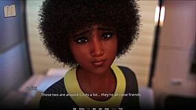 3D visual novel with a curvy girl in a cute outfit