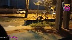 Hot Slut Sucking Huge Black Cock in Public, Big Tits Bouncing for Interracial Lover