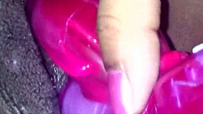 ex ebony girlfriend plays with vibrator and sucks my cock close up