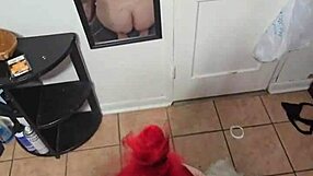 amber kneels submissively for daddy's homemade blowjob