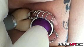 Horny Babe Toys Her Pierced Pussy With Dildo In High Definition