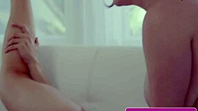 Sexy big tit lesbian milfs Riley Nixon and Skylar Snow licking bald pussies