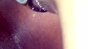 ex ebony girlfriend plays with vibrator and sucks my cock close up