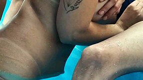 LATINA WITH BIG NATURAL TITS ENJOYS INTERRACIAL OUTDOOR FUN AT NIGHT CLUB POOL