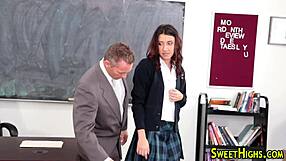 i'm a teen in uniform rubbing and blowing gently