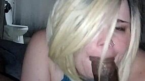 Snowbunnyqueen27 deepthroats cage fighter's big black cock