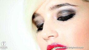 Vulva Original Shows Wet Panties on Horny Blonde Girl. She Teases with Her Pussy!