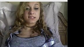 cute teen with perfect tits undressing and playing with toys in a casual setting