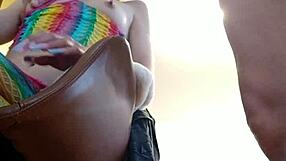 BTS cock sucking and jerking off with Petite Candie Cross