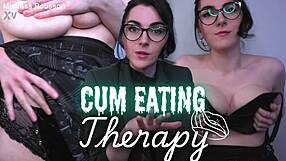 cum swallowing edging therapy a topless session