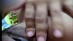 Beautiful housewife’s sensual experience with husband on video call on WhatApp