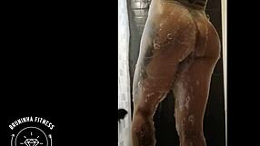 Redhead Shaves Wet Pussy in Shower Smoothly