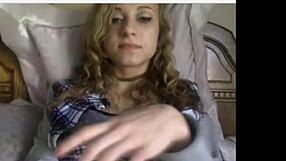 cute teen with perfect tits undressing and playing with toys in a casual setting