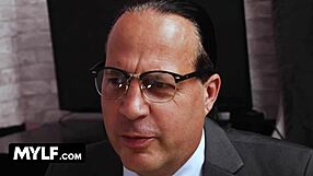 Hot MILF seduces detectives in interrogation, getting spit-roasted like Basic Instinct