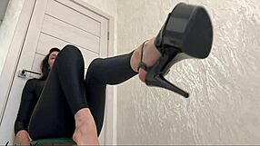 My Feet In Heels Drive Wild Striptease And Solo Cum Action