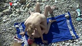 Hey, watch this white girl's juicy ass get pounded at the beach!