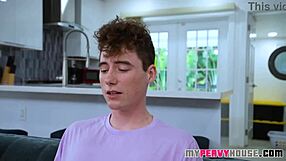 Stepsis Tests Condom on Stepbro's Hard Cock After Laundry