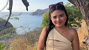 beautiful tourist cheats on husband with stranger for cash