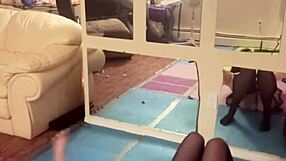 Beautiful woman with natural breasts, sexy workout