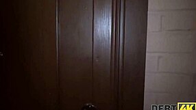 Debt4k - Curly-Haired Blonde Charms Debt Collector Into Bed. Will She Pay With Her Body?