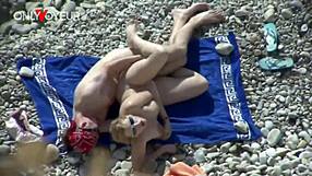 Hey, watch this white girl's juicy ass get pounded at the beach!