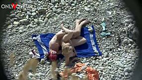 Luckiest guy in the world, OCD cums on beach!