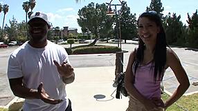 Brunette pornstar takes the python with blowjob and pussy kissing