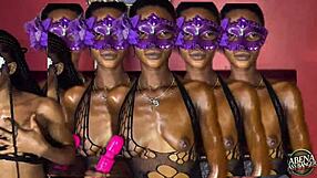 Two Sexy Slim Teens in Lingerie Play with Themselves and Each Other Before Bent Over Foursome with Two Big Black Dicks