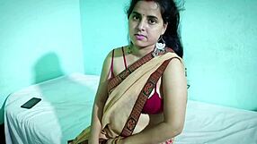 An eager young man helps his stunning bhabhi