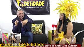 Leaked intimate video of brunette brazilian babe in Rio Carnival blowjob