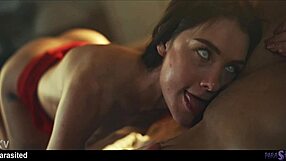 Girl drives her step sis wild with intense squirt action in trailer