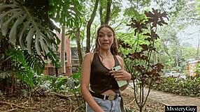 Fake agent convinces black girl for first time porn with tight ass licking and sex.