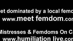 Mistress slaps balls black and blue