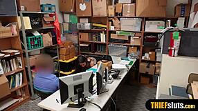 petite timid teen thief got caught and faced punishment in a tense moment