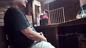 playing with myself at work, giving handjob