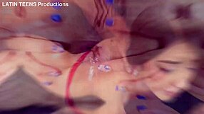 Lunita galactica's small ass takes two cocks in pissing dap dp action.