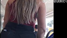 Spying on Hot Blonde in Market - Filming Brazilian Beauty