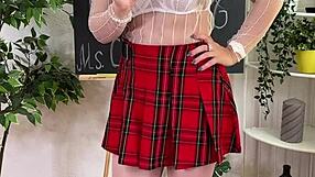 Hot milf teacher puts in butt plug