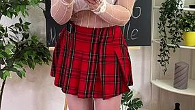 Hot milf teacher puts in butt plug