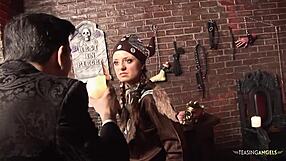 Milf brunette rides and sucks cock eagerly