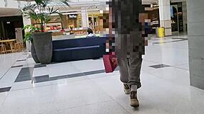 Trashy tattooed Kiwi slut exposes pussy at mall and public street