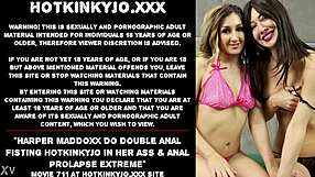 Double anal fisting with Harper Maddoxx’s extreme skills